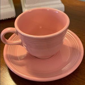 Fiestaware Retired Rose Teacup & Saucer